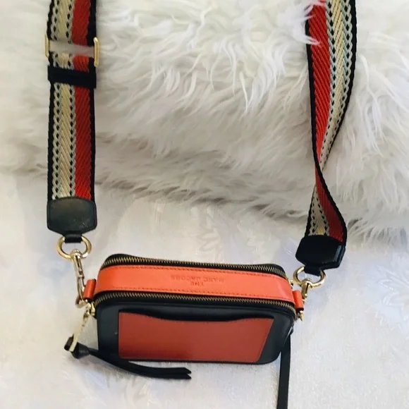 Marc Jacobs Black and Orange Crossbody Bag with Gold Accents - Picture 3 of 7